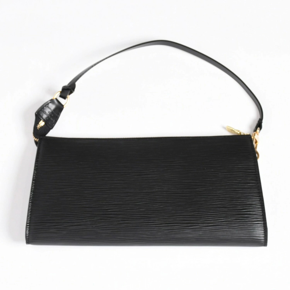 LOUIS VUITTON Pochette Accessoires Accessory Pouch Clutch Epi Leather Black